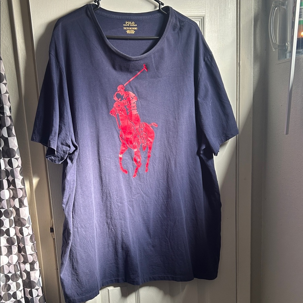 Polo by Ralph Lauren Dark Blue Tee with Bright Red Graphic